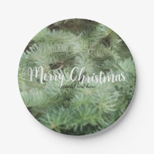 Grüne Weihnachtsbaum Tannenbaum Feiertags individu Pappteller