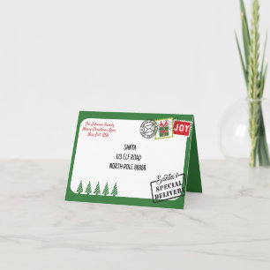 Grüne Weihnachtsbäume Brief Feiertagskarte