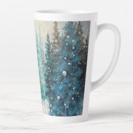 Grüne Weihnachtsbäume Winterwald Milchtasse