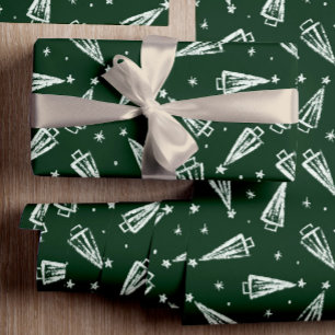 Grüne Weihnachtsbaumen Geschenkpapier
