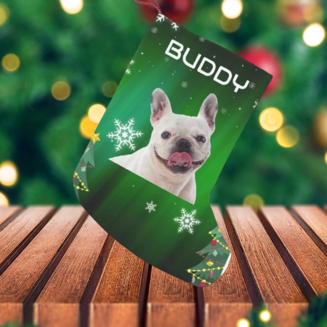 Grüne Weihnachtsbaumen Hunde Foto Kleiner Weihnachtsstrumpf (Von Creator hochgeladen)