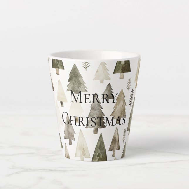 Grüne Weihnachtsbaumen Milchtasse (Vorderseite)