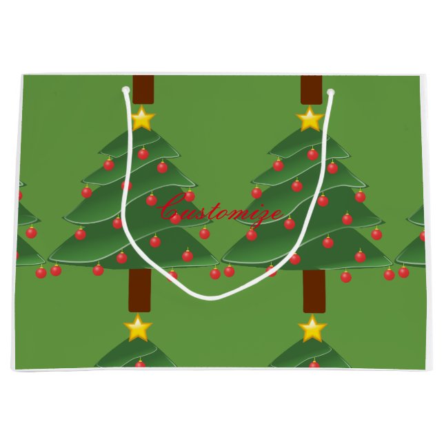 Grüne Weihnachtsbaumen Thunder_Cove Große Geschenktüte (Vorderseite)