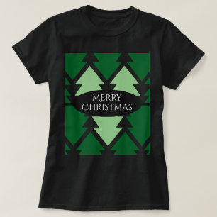 Grüne Weihnachtsbaumen Weihnachtsschwarz T-Shirt