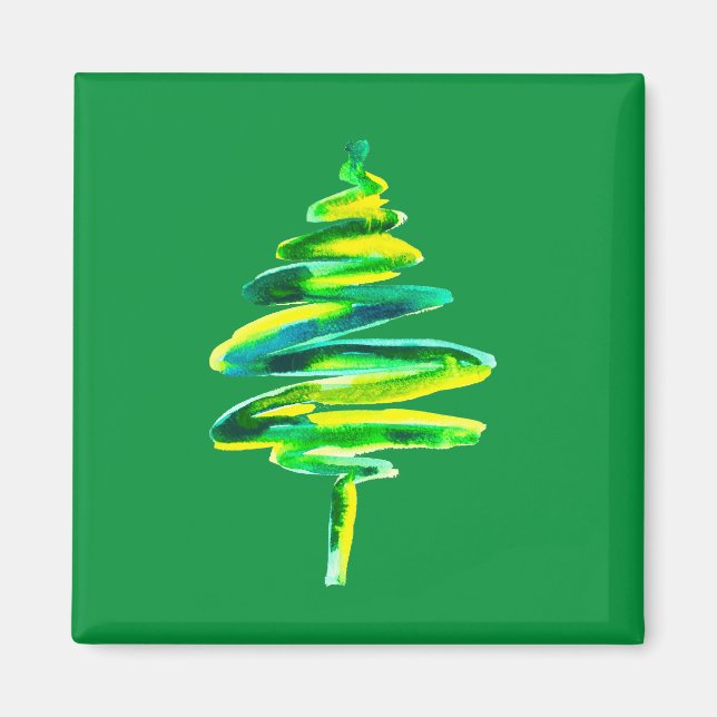 Grüne Weihnachtsbaumfarbe Magnet (Vorne)