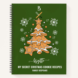 Grüne Weihnachtsbaumkost Backen Crew Schneeflocken Notizbuch