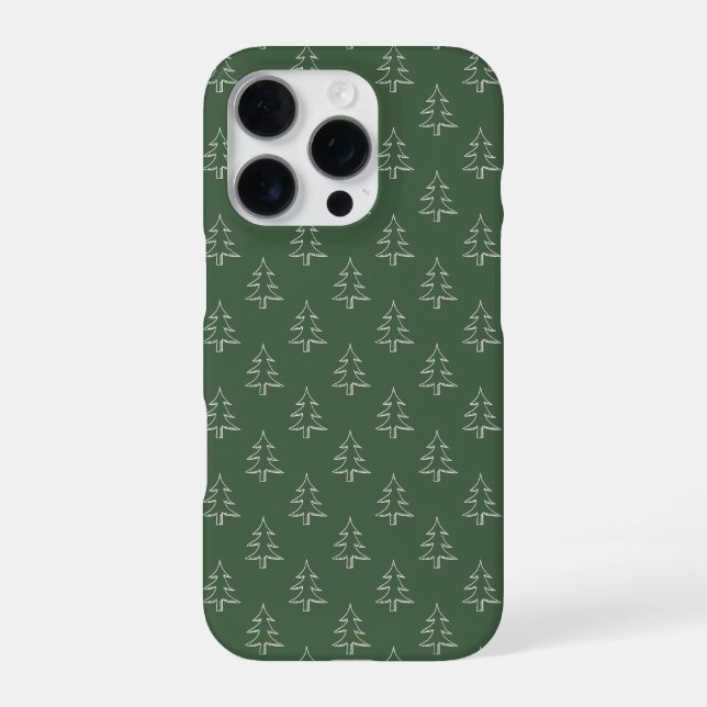 Grüne Weihnachtsbaummuster iPhone Hülle (Rückseite)