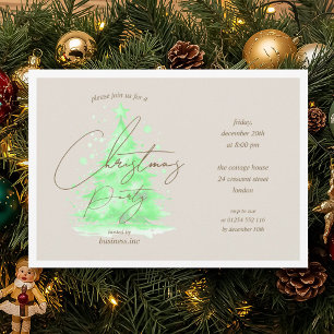 Grüne Weihnachtsbaumparty Einladung