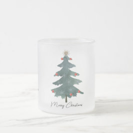 Grüne Weihnachtsbaumschmuck Frohe Weihnachten Mattglastasse