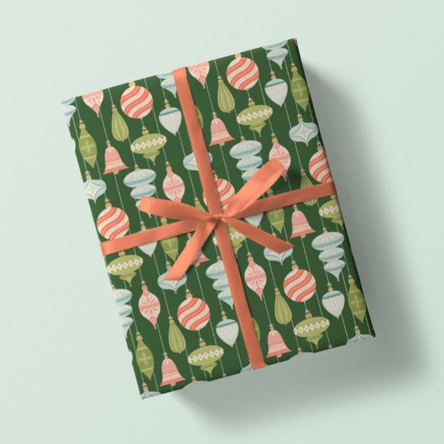 Grüne Weihnachtsbaumschmuck Geschenkpapier (Von Creator hochgeladen)