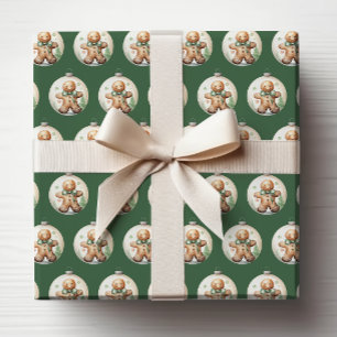 Grüne Weihnachtsbaumschmuck-Verpackungspapier Geschenkpapier