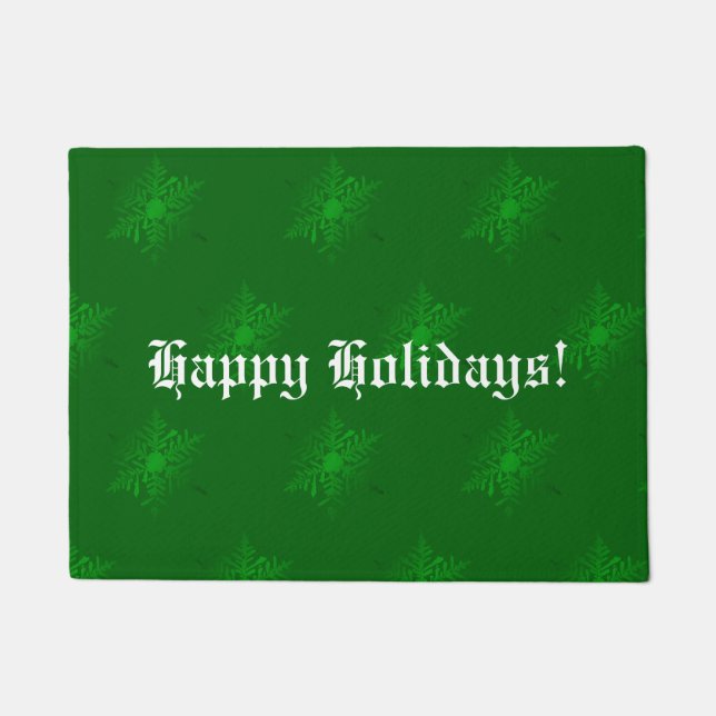 Grüne Weihnachtsdekoration Fußmatte (Vorderseite)