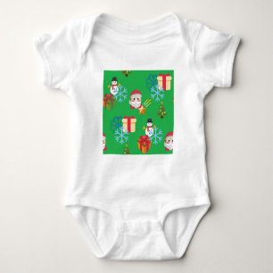 Grüne Weihnachtsemoji Baby Strampler