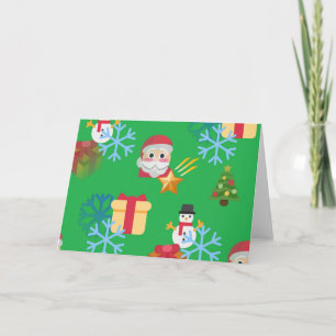Grüne Weihnachtsemoji Feiertagskarte