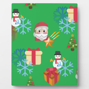 Grüne Weihnachtsemoji Fotoplatte