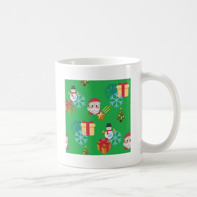 Grüne Weihnachtsemoji Kaffeetasse (Rechts)