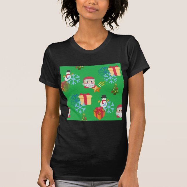 Grüne Weihnachtsemoji T-Shirt (Vorderseite)