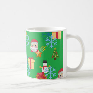 Grüne Weihnachtsemoji Tasse