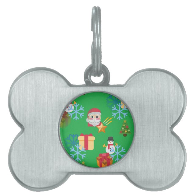 Grüne Weihnachtsemoji Tiermarke (Vorderseite)