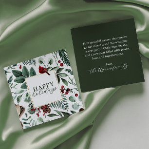 Grüne Weihnachtsgrün und Berries Weihnachtskarte Einladung