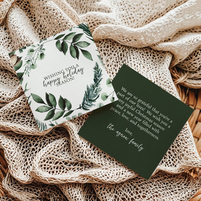 Grüne Weihnachtsgrün und Pine Holiday Card Einladung (Von Creator hochgeladen)