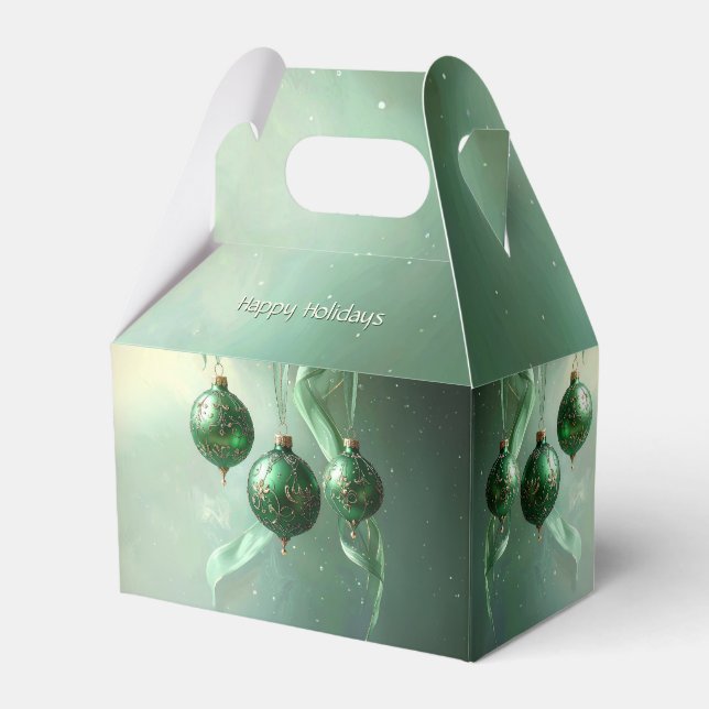 Grüne Weihnachtskugel Feiertags-Geschenkbox Geschenkschachtel (Vorderseite)