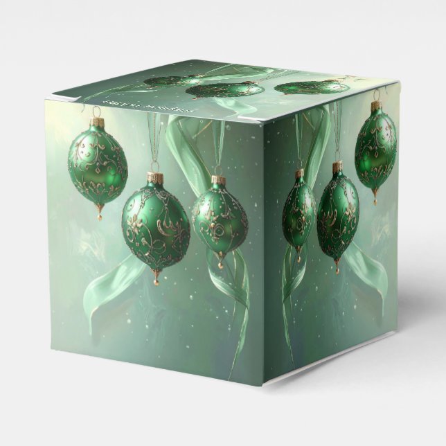 Grüne Weihnachtskugel Feiertags-Geschenkbox Geschenkschachtel (Vorderseite)