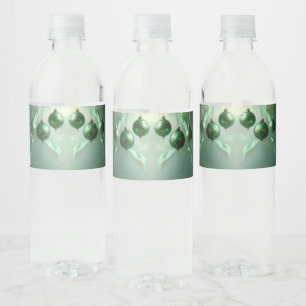 Grüne Weihnachtskugel Wasserflaschenetikett