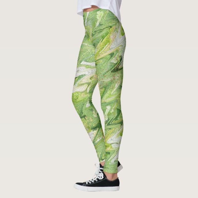 Grüne Weihnachtslieder-Leggings - Holiday Wave Yog Leggings (Links)