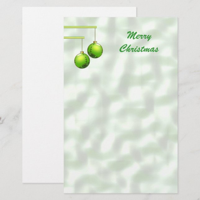 Grüne Weihnachtsschmuck Briefpapier (Vorne/Hinten)