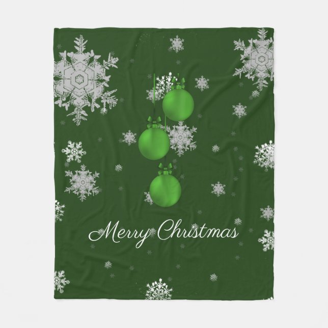 Grüne Weihnachtsschmuck Fleece Blanket (Vorderseite)