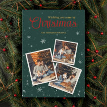 Grüne Weihnachtsschneeflocken FotoCollage