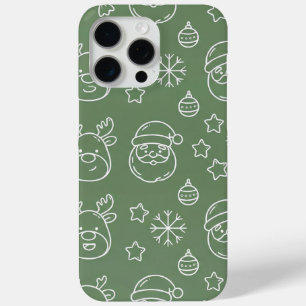 Grüne Weihnachtstextur mit festlichen Elementen Case-Mate iPhone Hülle
