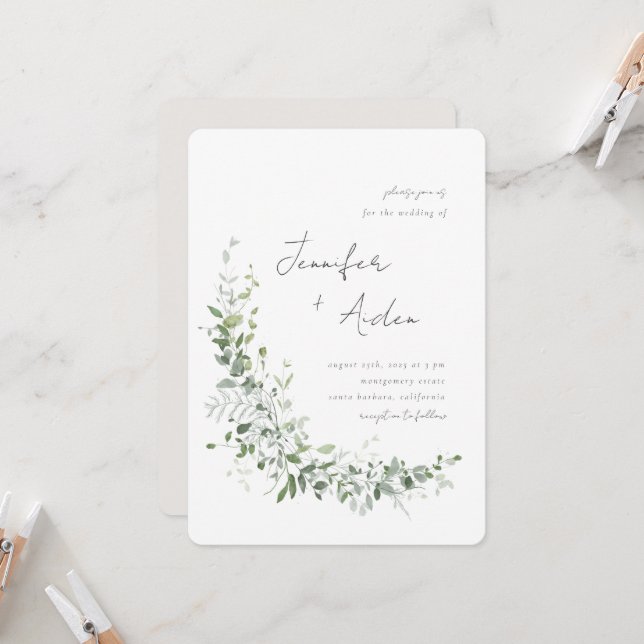 Grüne Weinberge Einladung (Vorderseite/Rückseite Beispiel)