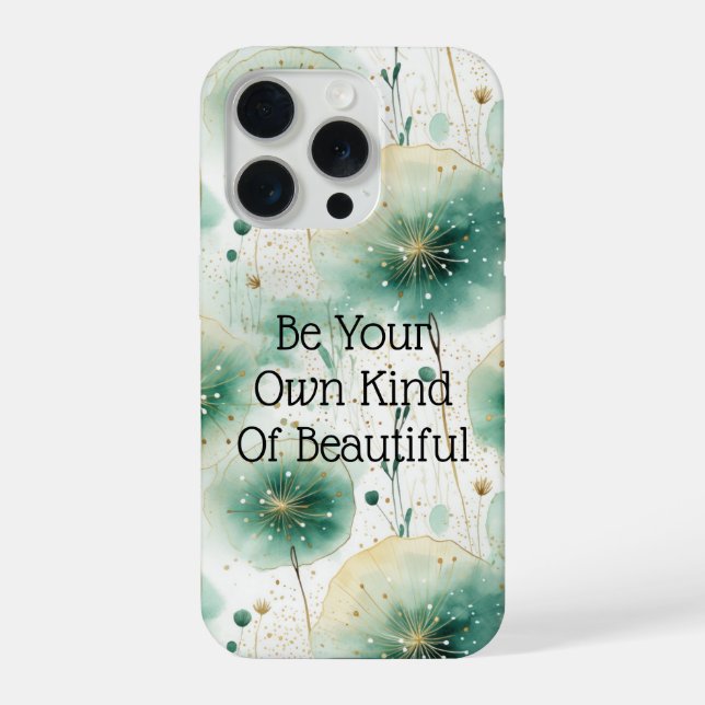 Grüne weiße Blume iPhone Hülle (Rückseite)