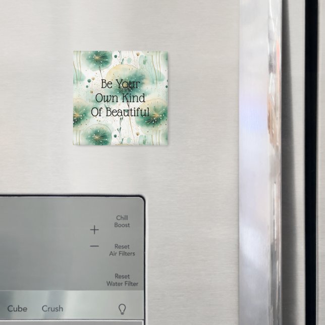 Grüne weiße Blume Magnet (In Situ (Kühlschrank))