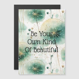 Grüne weiße Blume Magnetkarte