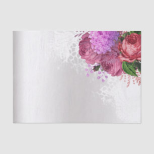 Grüne weiße Blume Pink Peony Grau Silberne Blüte Seidenpapier