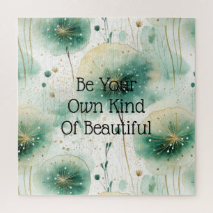 Grüne weiße Blume Puzzle