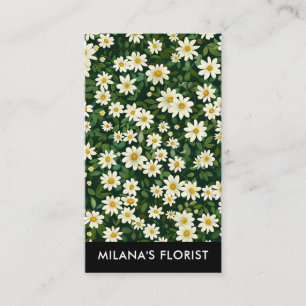 Grüne Weiße Daisy Moderne Boho Blume Florist Visitenkarte