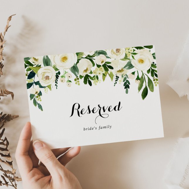 Grüne Weiße Herbstblütenhochzeit vorbehalten Zeich (Von Creator hochgeladen)