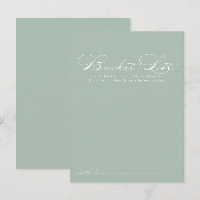 Grüne weiße Kalligrafie-Hochzeitszettelkarten Postkarte (Vorne/Hinten)
