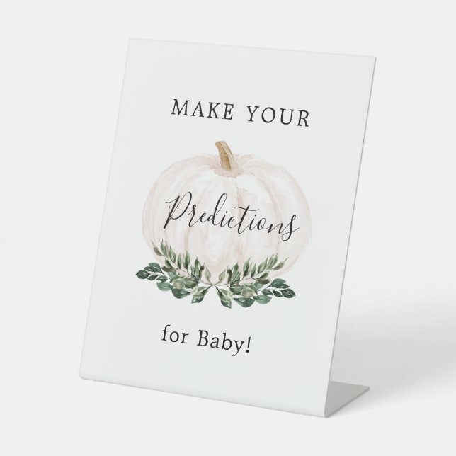 Grüne weiße Kürbiskröte machen Ihr Vorhersagezeich Sockelschild (Vorderseite)