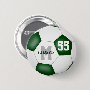 Grüne Weiße Mannschaft färbt Mädchenfußball person Button