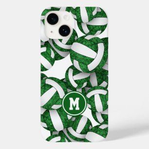 Grüne weiße Mannschaft färbt mädchenhafte Volleyba Case-Mate iPhone 14 Hülle