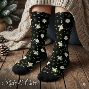Grüne weiße Muster Socken Zeitlose Mode Geschenk