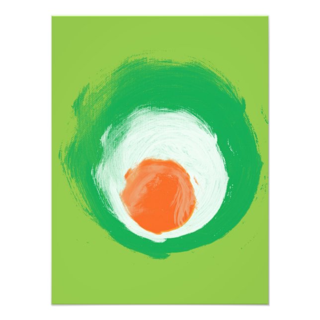 Grüne, weiße Orangenelemente Fotodruck (Vorne)