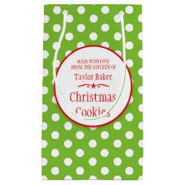 Grüne weiße Polka-Dot-Cookie-Swap-Geschenkbeutel Kleine Geschenktüte