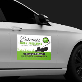 Grüne, weiße Rasenmäher mit Landschaftsschutz Auto Magnet