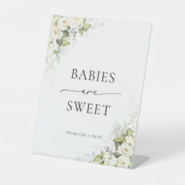 Grüne weiße Rosen Babies sind süße Zeichen Sockelschild